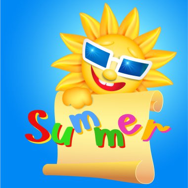 Güneş gözlüklü parşömen tutuyor