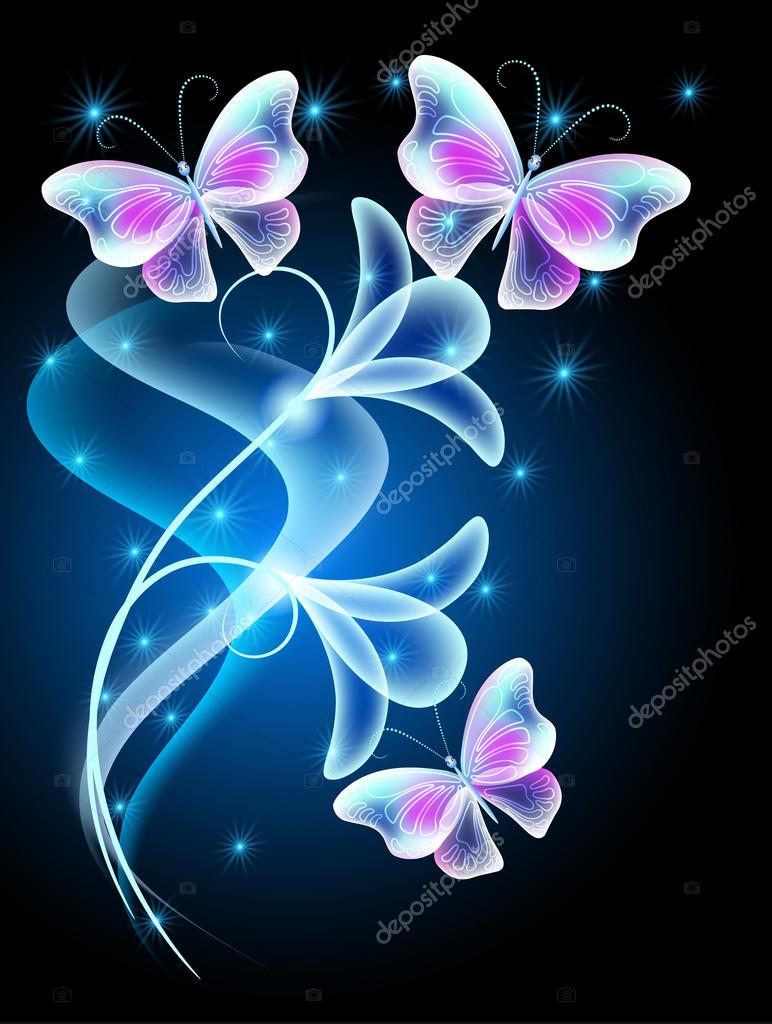 Butterflies with glowing firework Stock Vector Image by ©Marisha #81097472