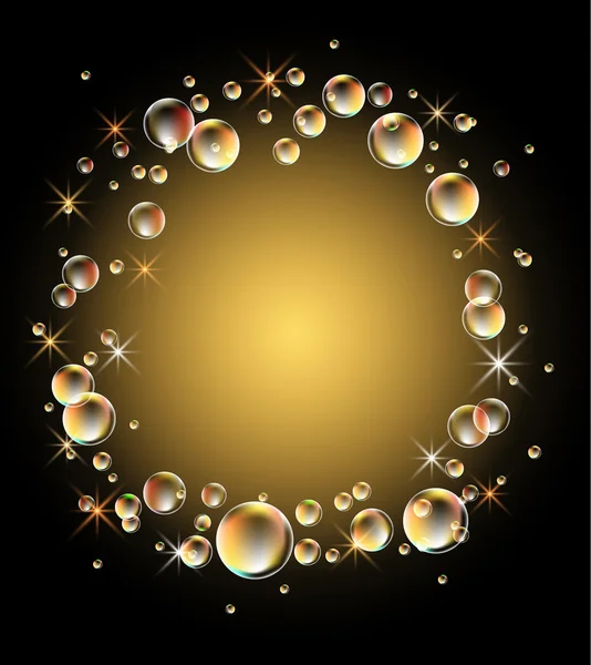 Fond lumineux avec bulles et étoiles — Image vectorielle