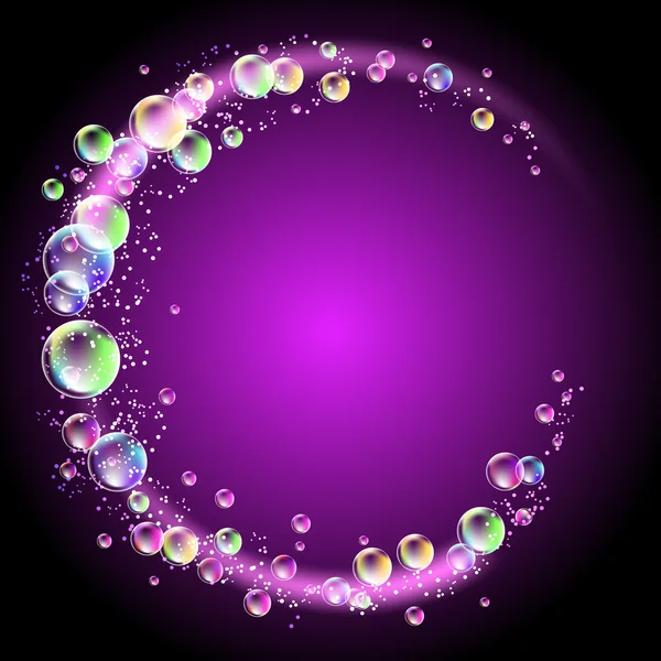 Ronde frame met bubbels — Stockvector