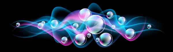 Разноцветные пузырьки и дым — стоковый вектор