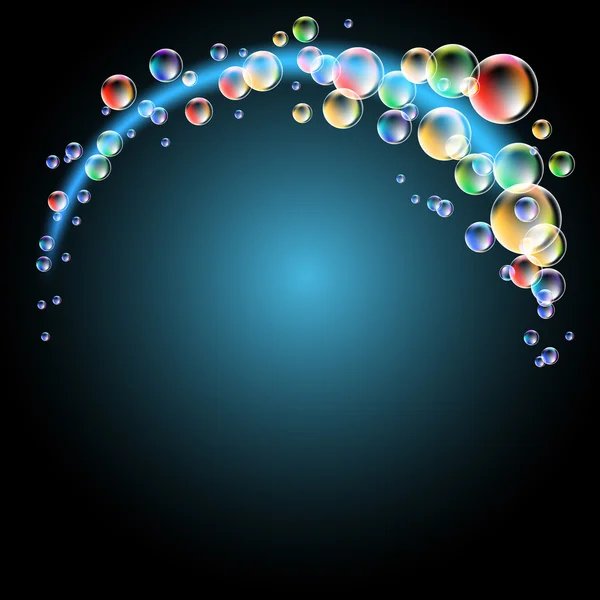 Zářící pozadí s bublinami — Stockový vektor