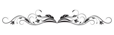 Çiçekli ve yapraklı bir süs. Metin ayırıcı. Dekor ve metin karşılama veya davetiye kartı tasarımı için zarif dekoratif öge.