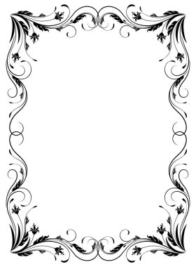 Çiçekler ve yapraklarla süslenmiş bir çerçeve. Dekorasyon ve metin karşılama veya davet kartı tasarımı için dekoratif öge