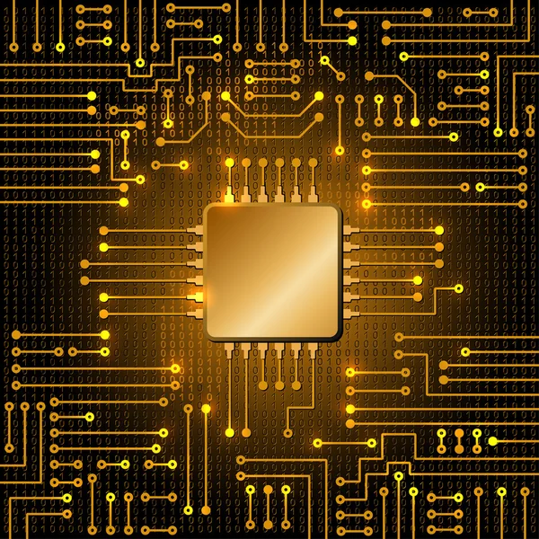 Elektronik devre ve ikili kod — Stok Vektör