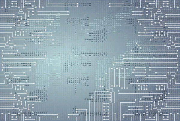 Circuit électronique et code binaire — Image vectorielle