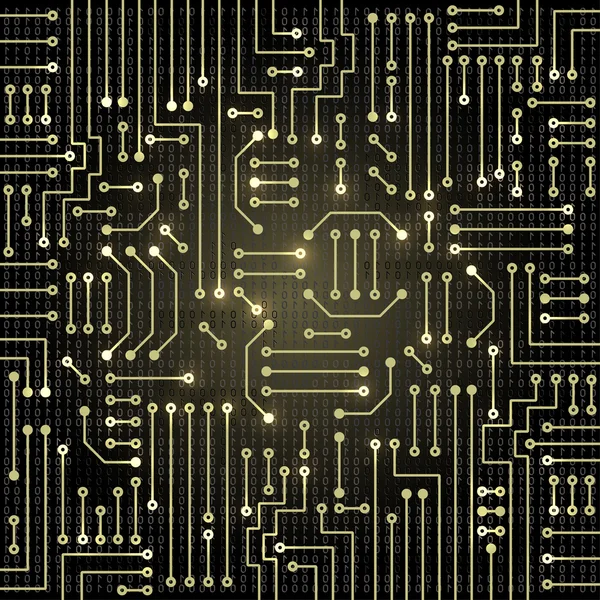 Desenho de circuito eletrônico moderno — Vetor de Stock