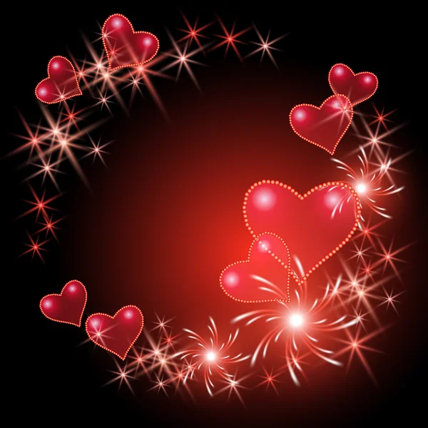 Valentine srdce s hvězdami — Stockový vektor