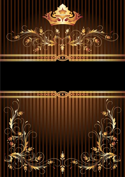 Luxueux ornement doré et couronne — Image vectorielle