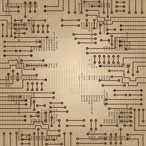 Circuit électronique et code binaire — Image vectorielle