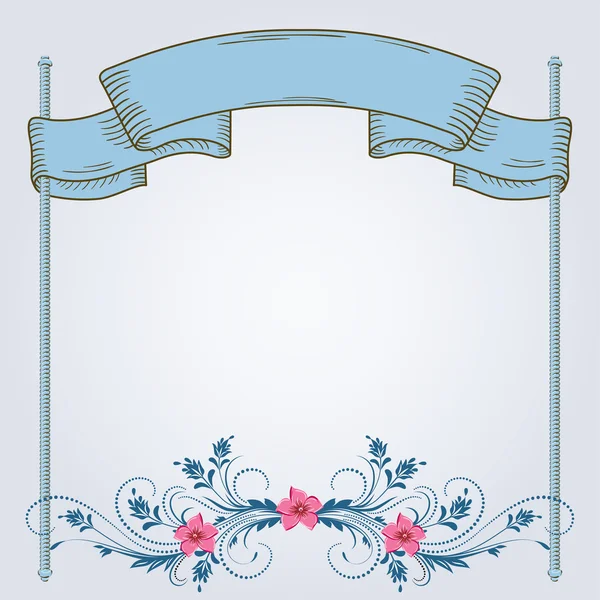 Květinové rám ornament a karet — Stockový vektor