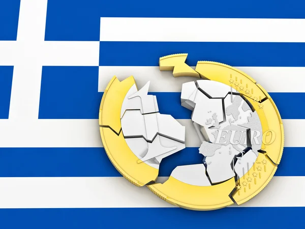 3d broken euro — Stock Photo, Image