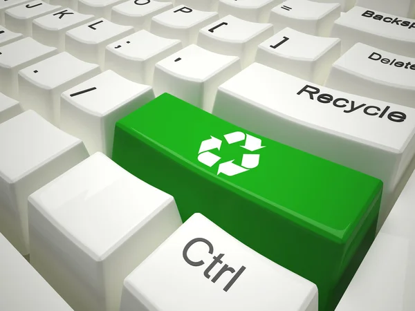 Green recycling keyboard — Stock Photo, Image