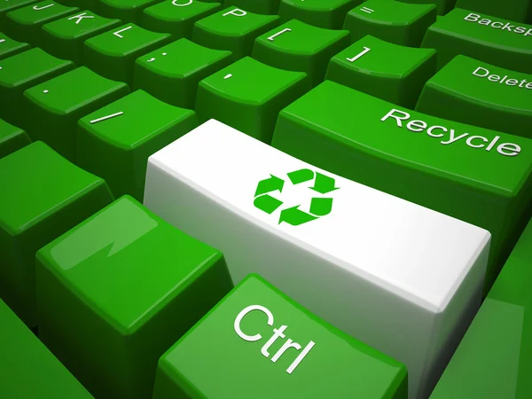 Πράσινο ανακύκλωσης πληκτρολόγιο — Φωτογραφία Αρχείου