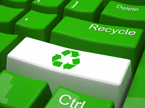 Green recycling keyboard — Stock Photo, Image