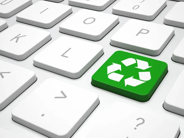 Green recycling keyboard — Stock Photo, Image