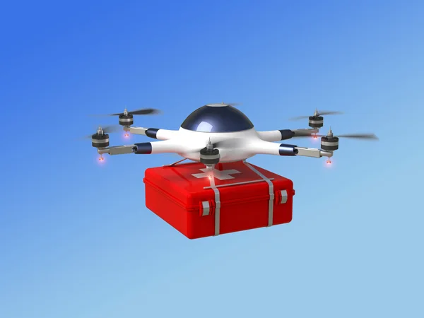 Red cross drone — Stock Photo, Image