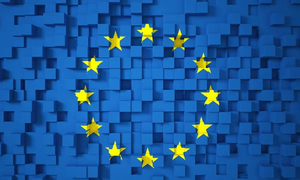 3d europe flag — Stock Photo, Image