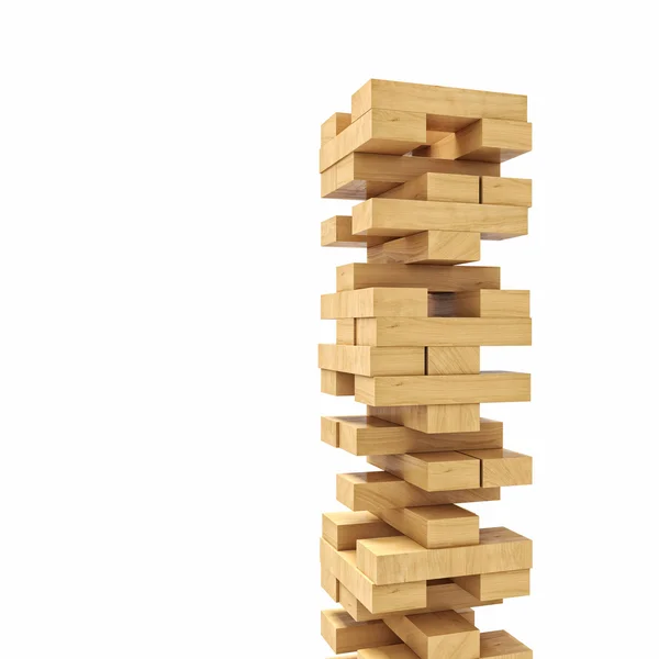 Blocos de madeira torre brinquedo — Fotografia de Stock