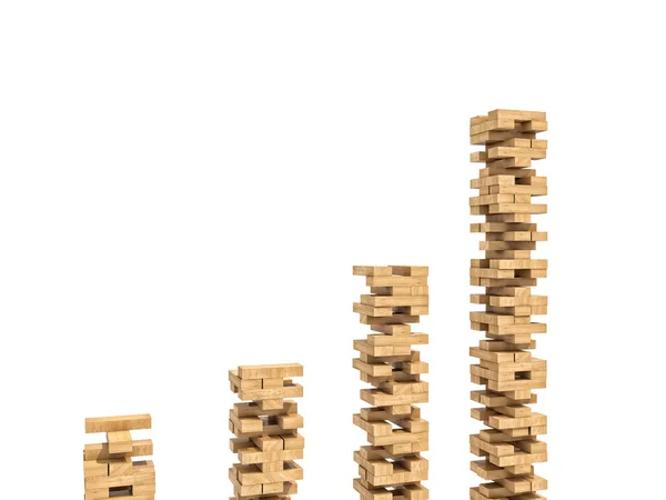 Wood blocks tower toy — Stock Photo, Image