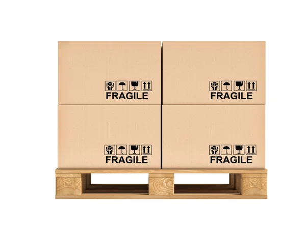 Pallet en dozen — Stockfoto
