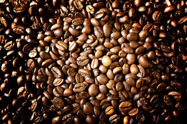 Real espresso and coffee grain