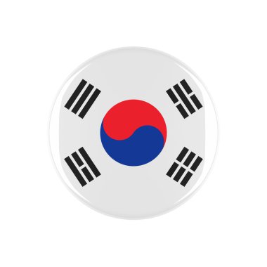 south korea 3d button clipart