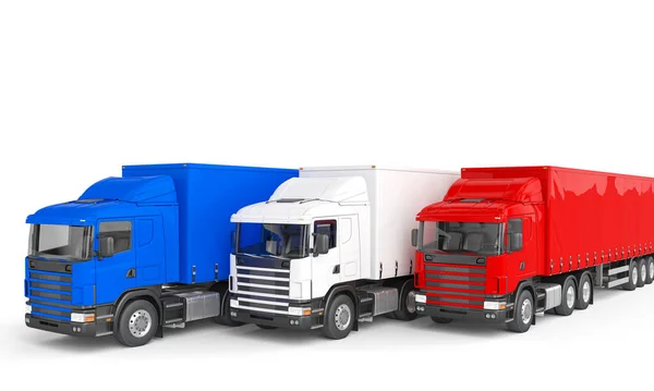 Blue Red White Freight Truck Logistics Shipping Concept Render — Stock Photo, Image