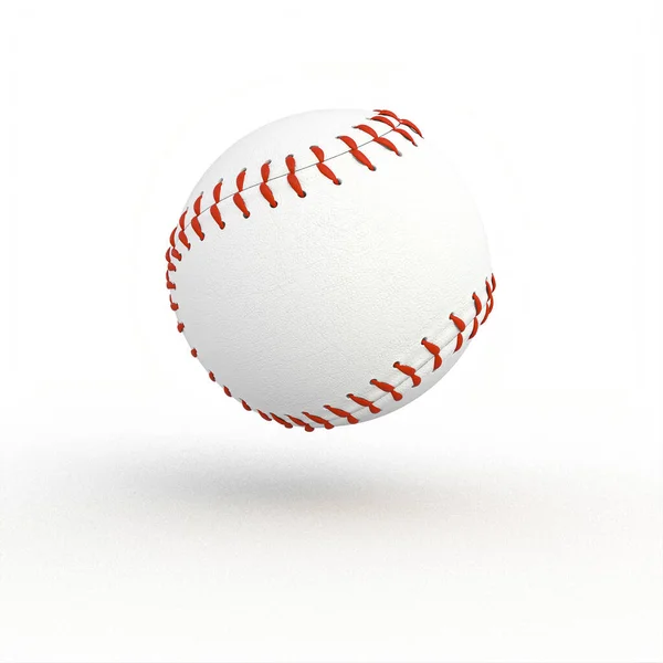 Balle Baseball Classique Sur Blanc Concept Sport Équipe Rendu — Photo