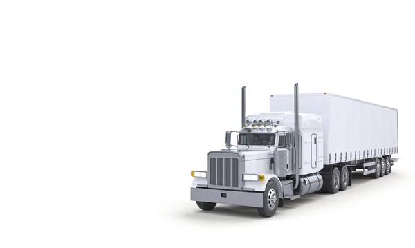 Camión Blanco Para Transporte Concepto Logística Transporte Renderizar — Foto de Stock