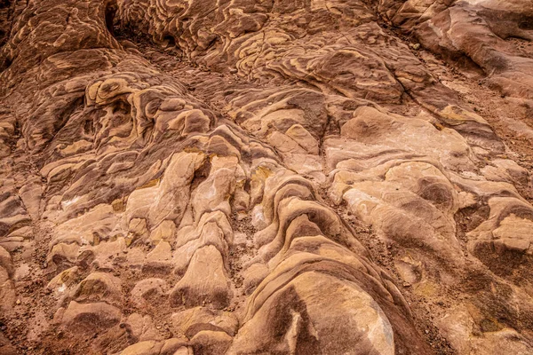 Skiktad Sandsten Sten Wadi Rom Jordanien — Stockfoto