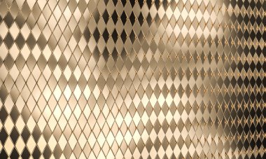 Altın rengi mozaik ile 3D çokgen görüntüleme.