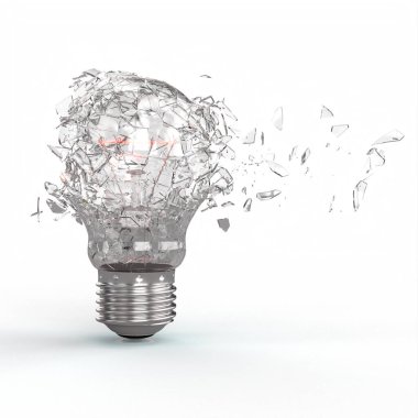 Tungsten filament elektrik ampulünün patlaması. 3d hazırlayıcı