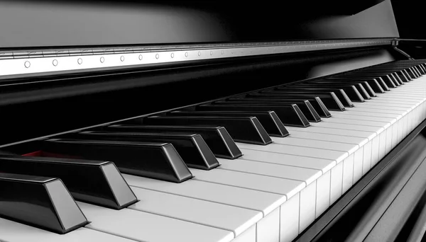 Detail Black Classic Piano Render — Stock Photo, Image