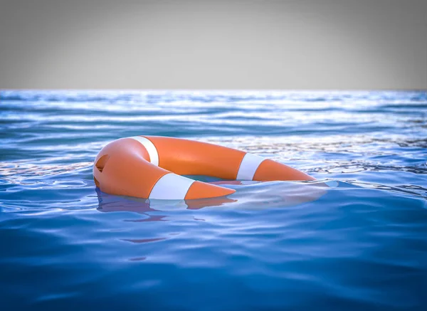 Lifebuoy Middle Sea Help Concept Render — Stock Photo, Image