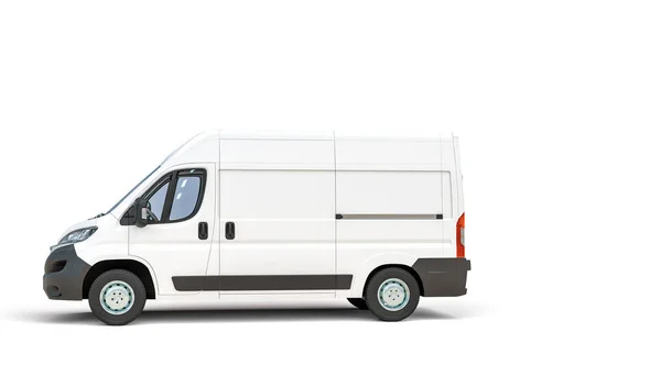 White Cargo Van White Background Render — Stock Photo, Image