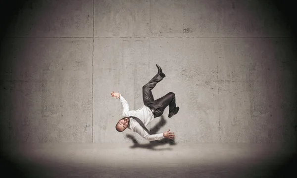 Businessman Falling Concrete Background — Stock Photo, Image