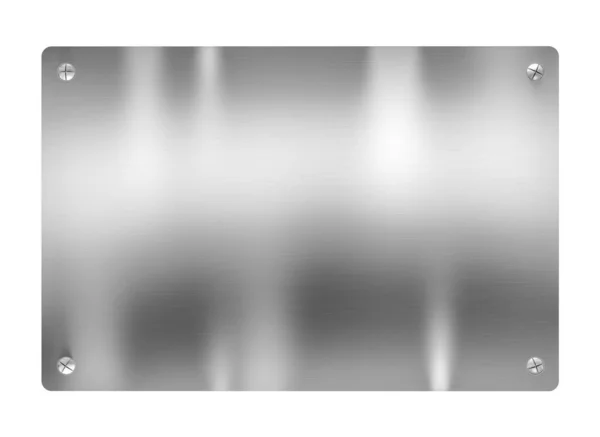 Металева Пластина Гвинтами Білому Тлі Візуалізація — стокове фото