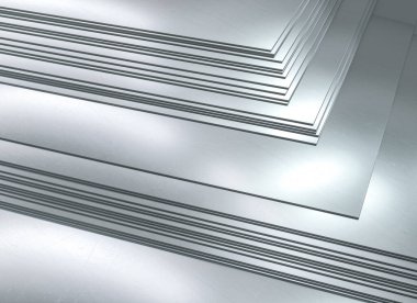 Metal levhalar. Metalürji endüstrisi. 3d hazırlayıcı.