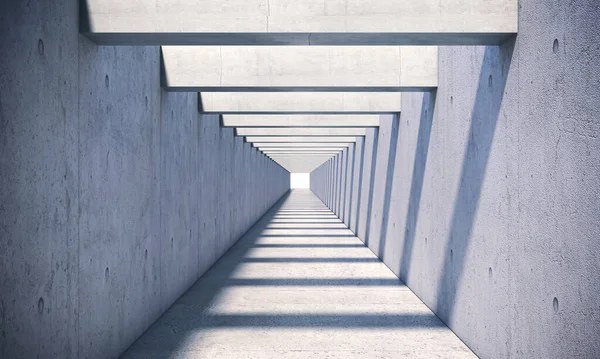 Túnel Concreto Com Luz Solar Vindo Cima Renderização — Fotografia de Stock