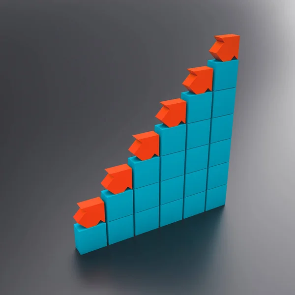 Orange Pilar Blockdiagram Tjäna Finansiera Börs Och Affärsidé Återgivning — Stockfoto