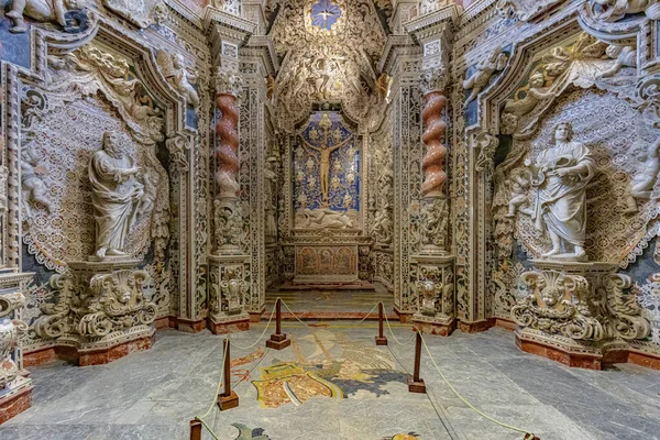 Interior Iglesia Monreale Sicilia Detalle Del Crucifijo — Foto de Stock