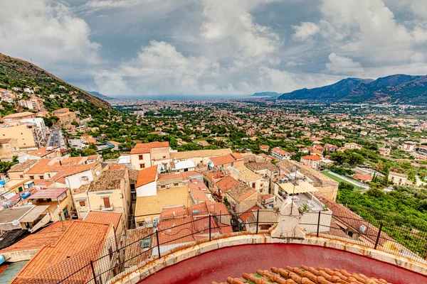 View City Monreale Roof Duomo Sicily — Stock Photo, Image