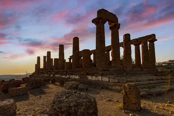 Agrigento Daki Tapınaklar Vadisi Ndeki Juno Tapınağı Talya — Stok fotoğraf