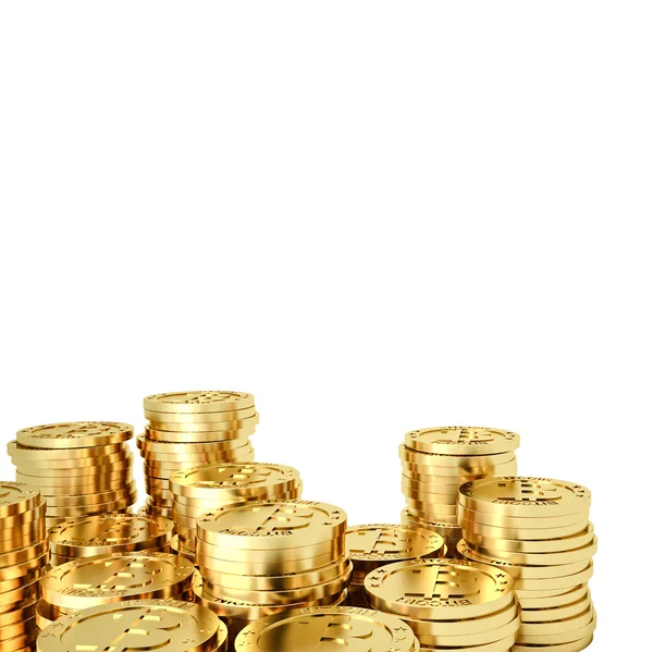 Золотой биткоин — стоковое фото