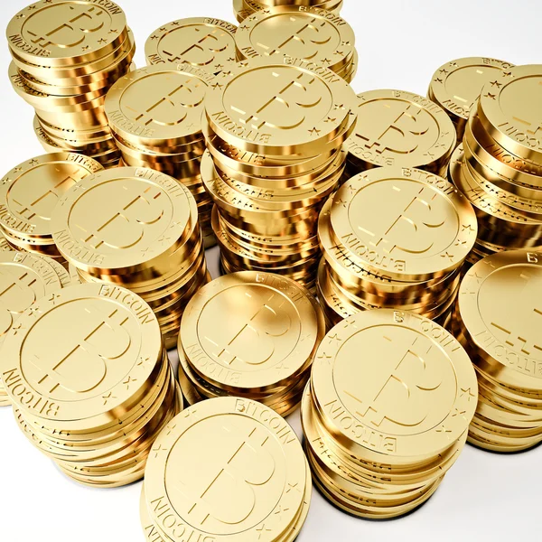 Golden bitcoin — Stock Photo, Image