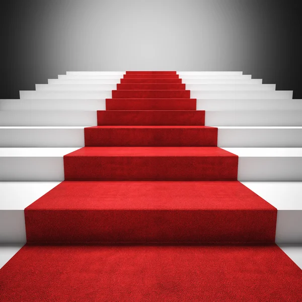 Escalera de alfombra roja — Foto de Stock