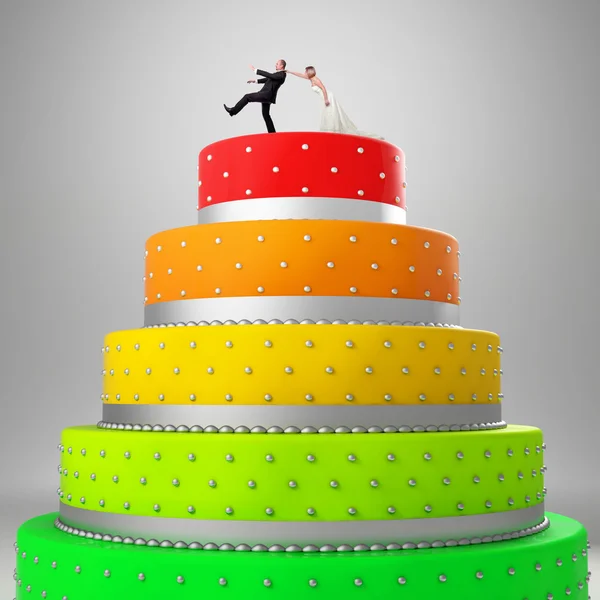 Zabawny tort weselny — Zdjęcie stockowe