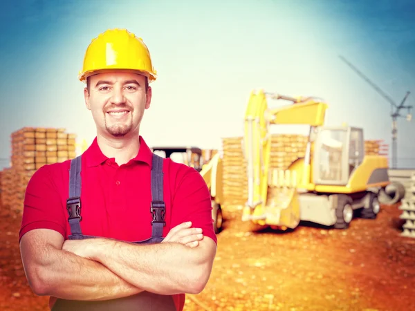 Handyman at construction site — Stock Photo, Image