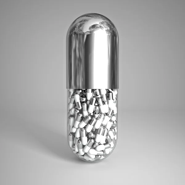 Silver pill — Stock Photo, Image